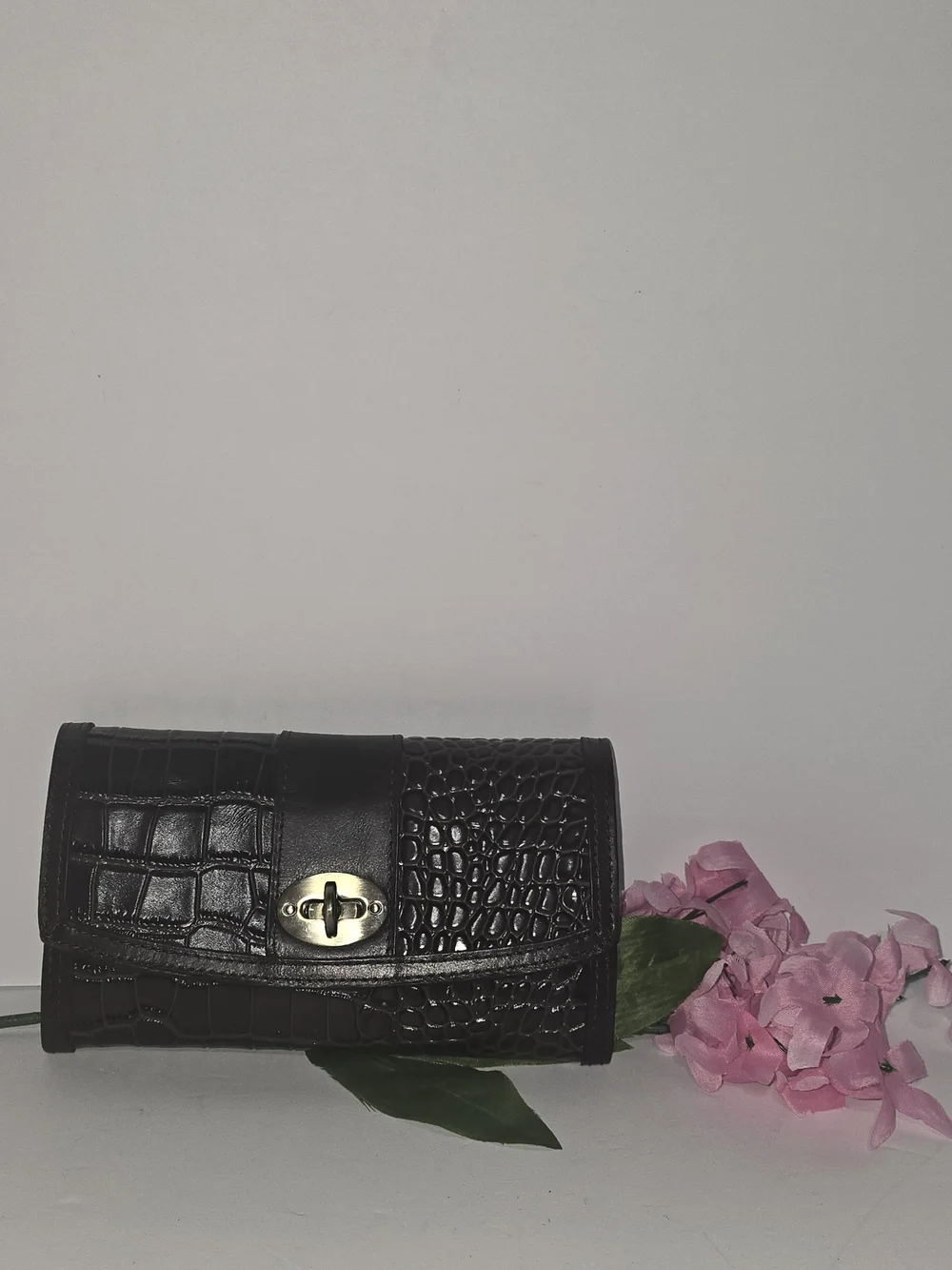 Patricia Nash Brown Croc-Embossed Leather Wallet